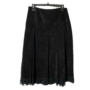 Peace Buttons Secret Skirt Womens S Ruffle Lace Y2K Western Cowgirl Black